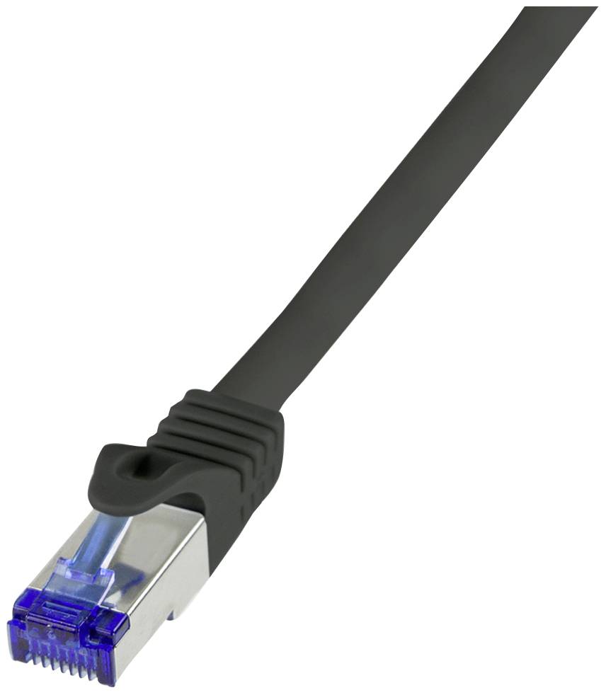 kabel LAN LogiLink C6A033S, 1 szt., RJ45, CAT 6a, S/FTP, 1.00 m, czarny - obrazek 1