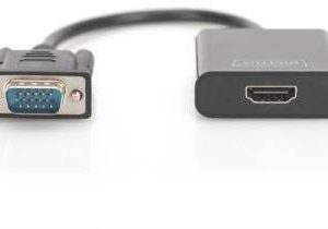 konwerter VGA Digitus DA-70473, [1x złącze męskie VGA – 1x złącze żeńskie HDMI]