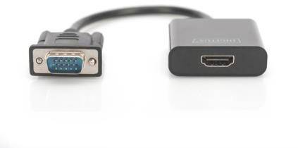 konwerter VGA Digitus DA-70473, [1x złącze męskie VGA – 1x złącze żeńskie HDMI]
