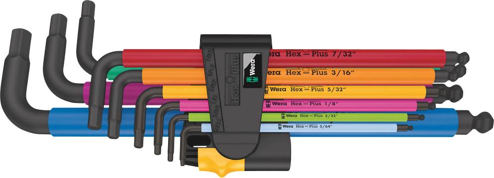 Wera 950/9 Hex-Plus Multicolour Imperial 2 wewnętrzny sześciokąt Zestaw kluczy trzpieniowych 9 szt. - obrazek 1
