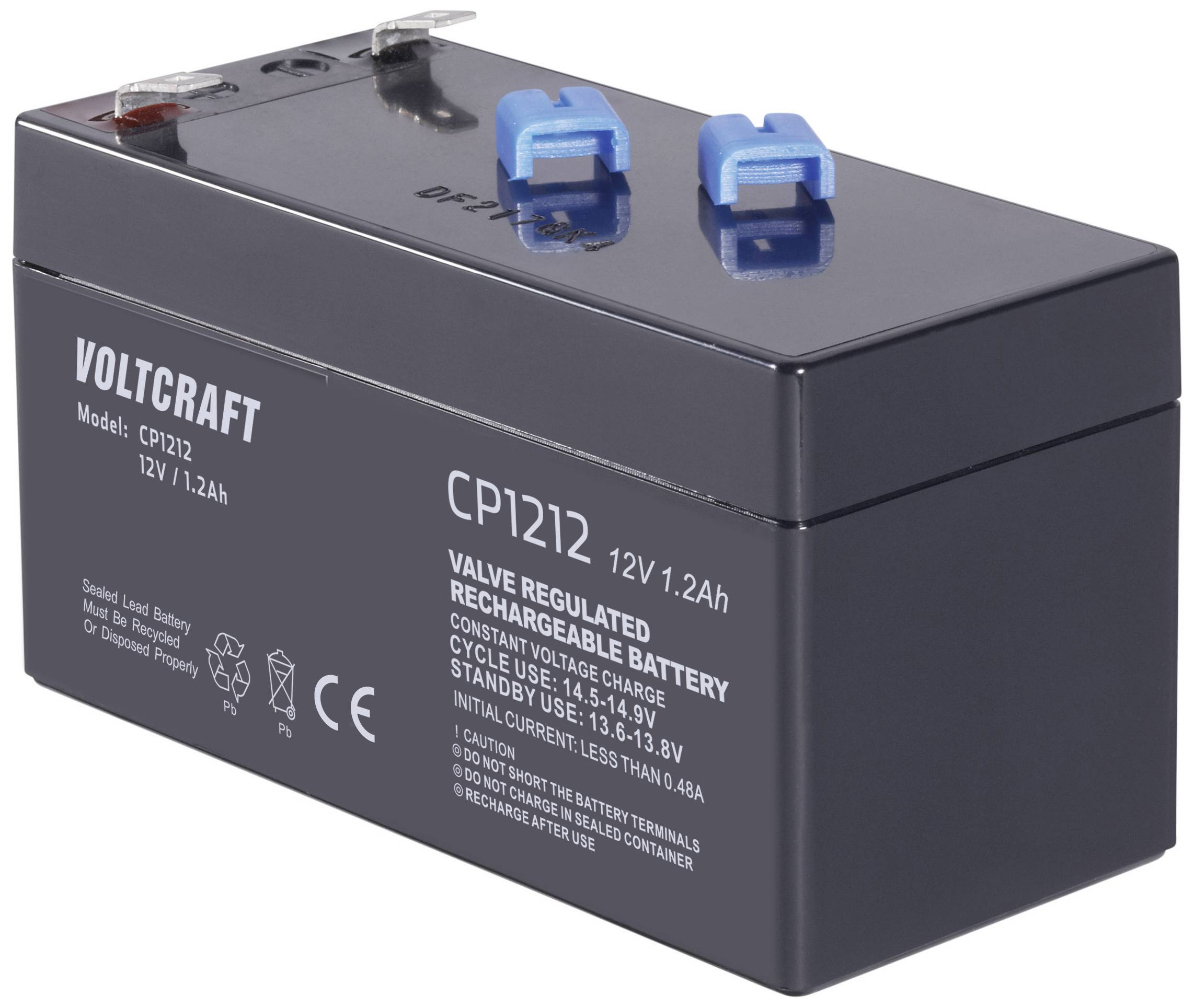 Akumulator ołowiowy VOLTCRAFT CE12V/1,2Ah VC-12713955, AGM, 12 V, 1.2 Ah - obrazek 1