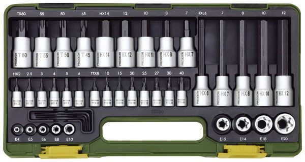 Zestaw nasadek trzpieniowych Proxxon 23290 1/2″, 1/4″, 42 szt.
