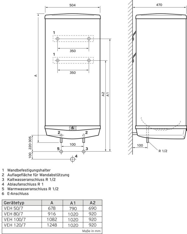 Vaillant VEH 100/7 pro VEH 100/7 pro Zasobnik ciepłej wody C (A – G)