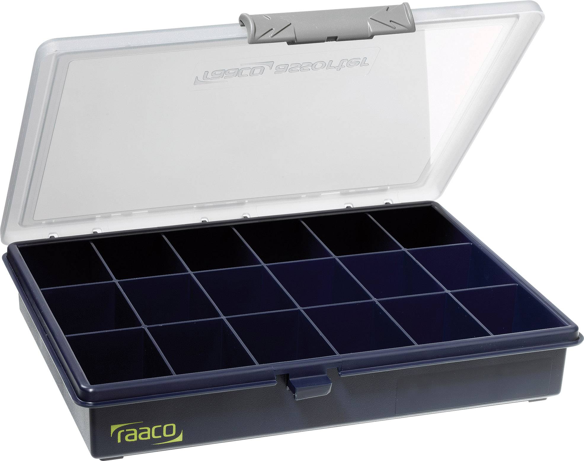 raaco Assorter 5-18 Skrzynka (D x S x W) 240 x 195 x 43 mm Ilość przegród: 18 stały podział Opis 1 szt. - obrazek 1
