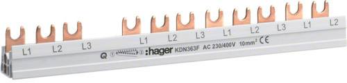 Hager KDN363F Blok przyłączeniowy Hager KDN363F Szyna fazowa 3 styki 63 A 1 szt. - obrazek 1