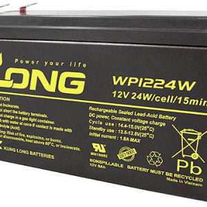 Akumulator ołowiowy Long WP1224W WP1224W, AGM, 12 V, 6 Ah Akumulator ołowiowy Long WP1224W WP1224W, AGM, 12 V, 6 Ah