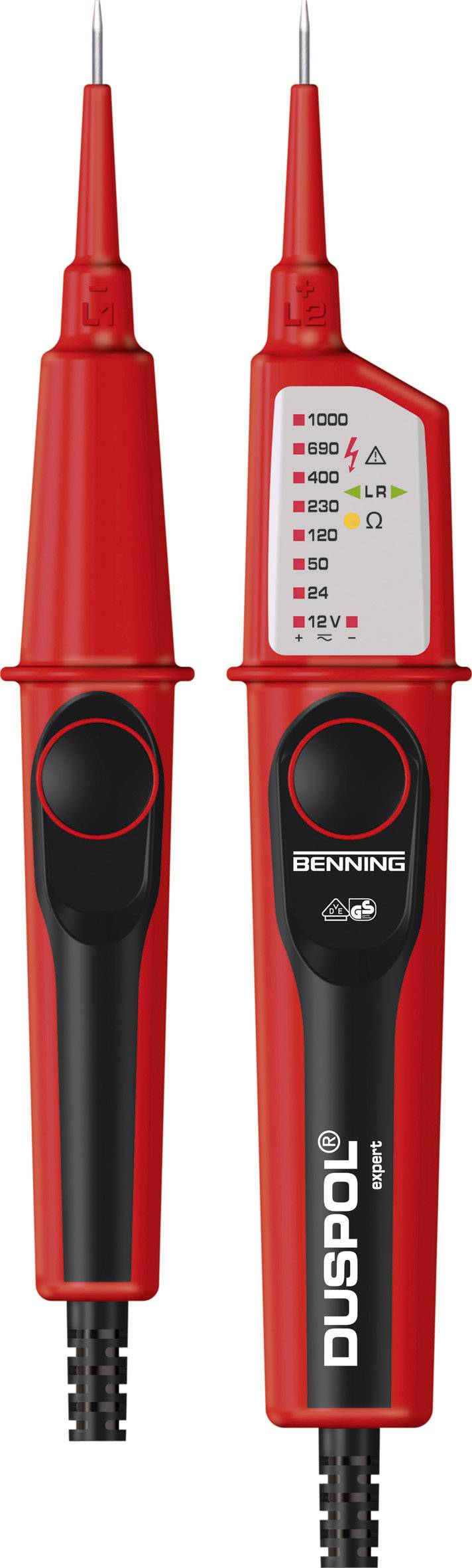 Dwubiegunowy tester napięcia Benning DUSPOL expert CAT III 1000 V, CAT IV 600 V - obrazek 1