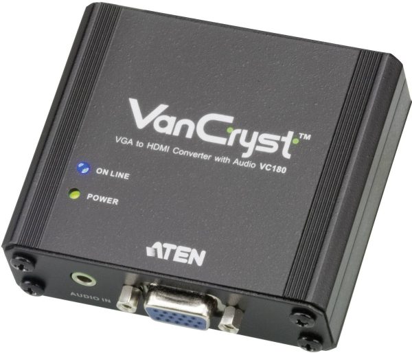 Przejściówka, konwerter VGA, Jack na HDMI ATEN VC180, [Złącze VGA, jack 3,5 mm – Złącze HDMI]