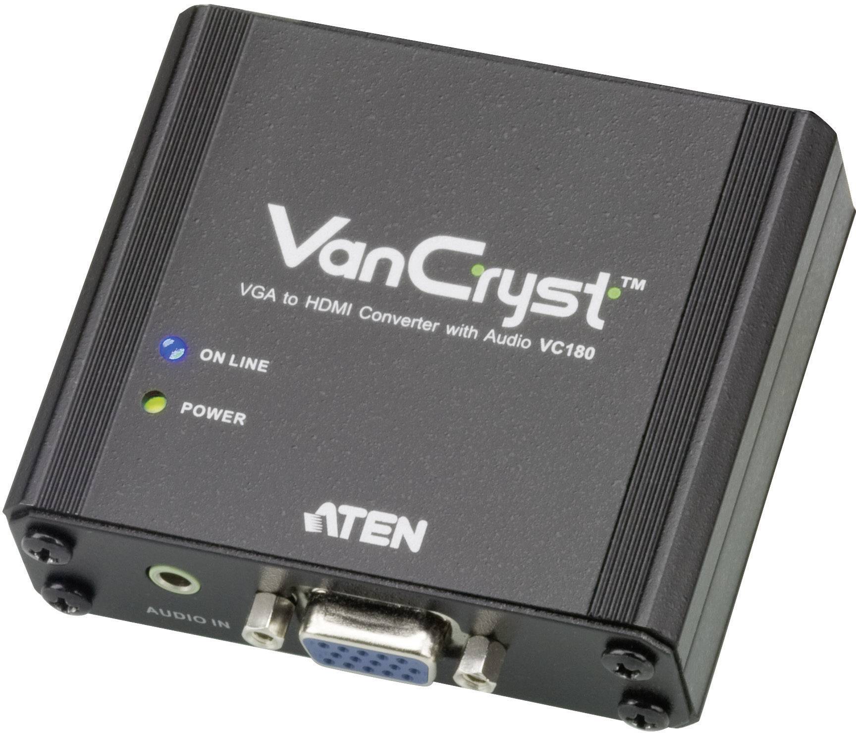 Przejściówka, konwerter VGA, Jack na HDMI ATEN VC180, [Złącze VGA, jack 3,5 mm - Złącze HDMI] - obrazek 1