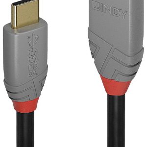 LINDY Kabel USB USB 3.2 Gen2 Złącze męskie USB-C®, Złącze męskie USB-A 1.00 m czarny, szary styki pozłacane , płaszcz z LINDY Kabel USB USB 3.2 Gen2 Złącze męskie USB-C®, Złącze męskie USB-A 1.00 m czarny, szary styki pozłacane , płaszcz z