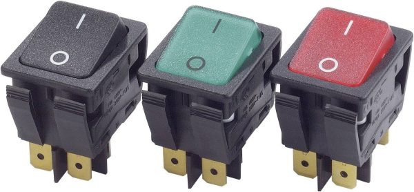 Przełącznik kołyskowy Arcolectric (Bulgin Ltd.) C6053ALNAH, 230 V/AC, 16 A, 2 x wył/wł, zatrzask, 1 szt.