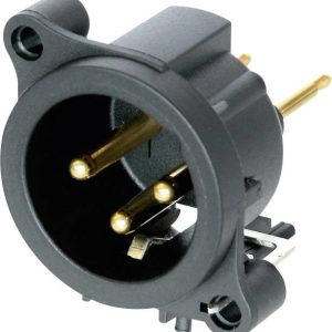 Złącze męskie XLR montażowe, Neutrik NC3MAAV, 3-pin, czarne, 1 szt.