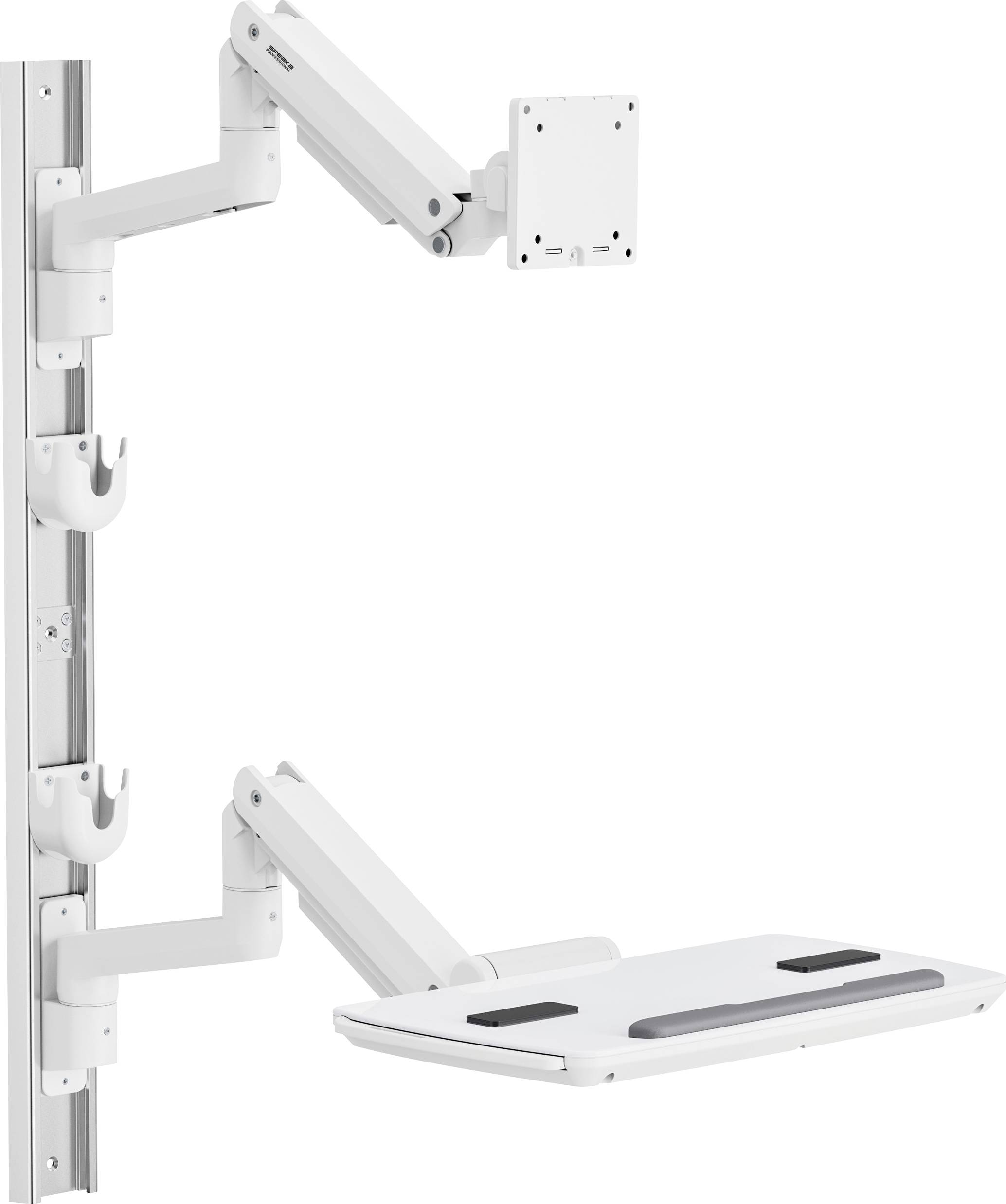 SpeaKa Professional Uchwyt ścienny do monitora SP-MM-961 1 Wyświetlacz 43,2 cm (17") - 124,5 cm (49") biały z regulowaną - obrazek 1