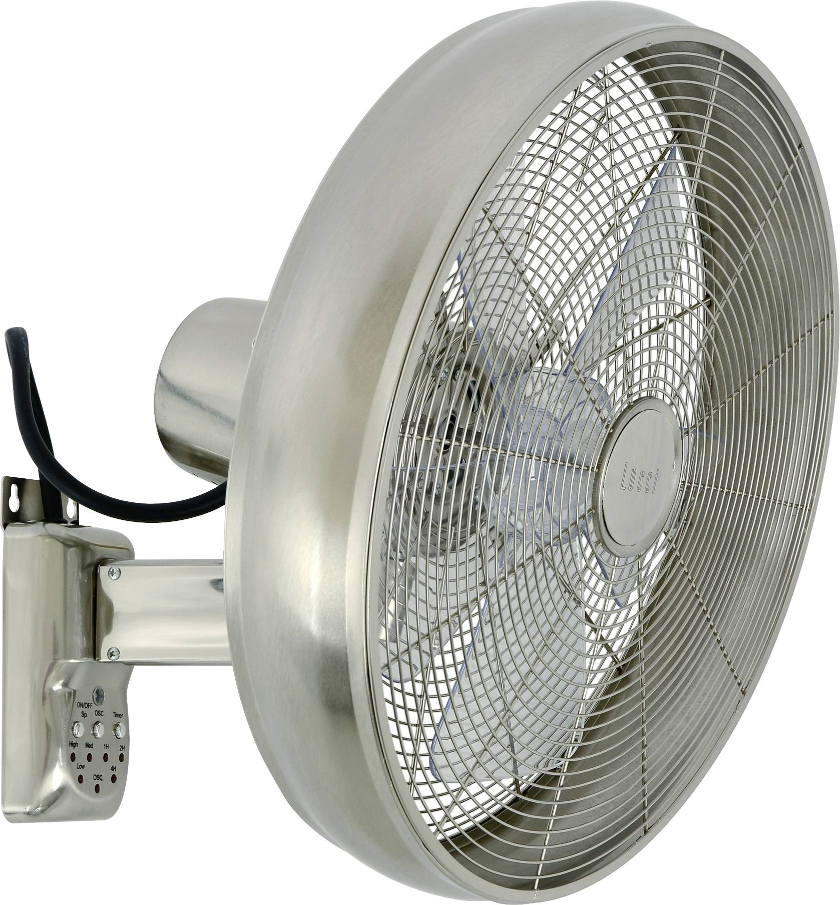 Lucci AIR BC Wentylator ścienny 50 W (Ø x W) 410 mm x 460 mm chrom ruch wahadłowy - obrazek 1