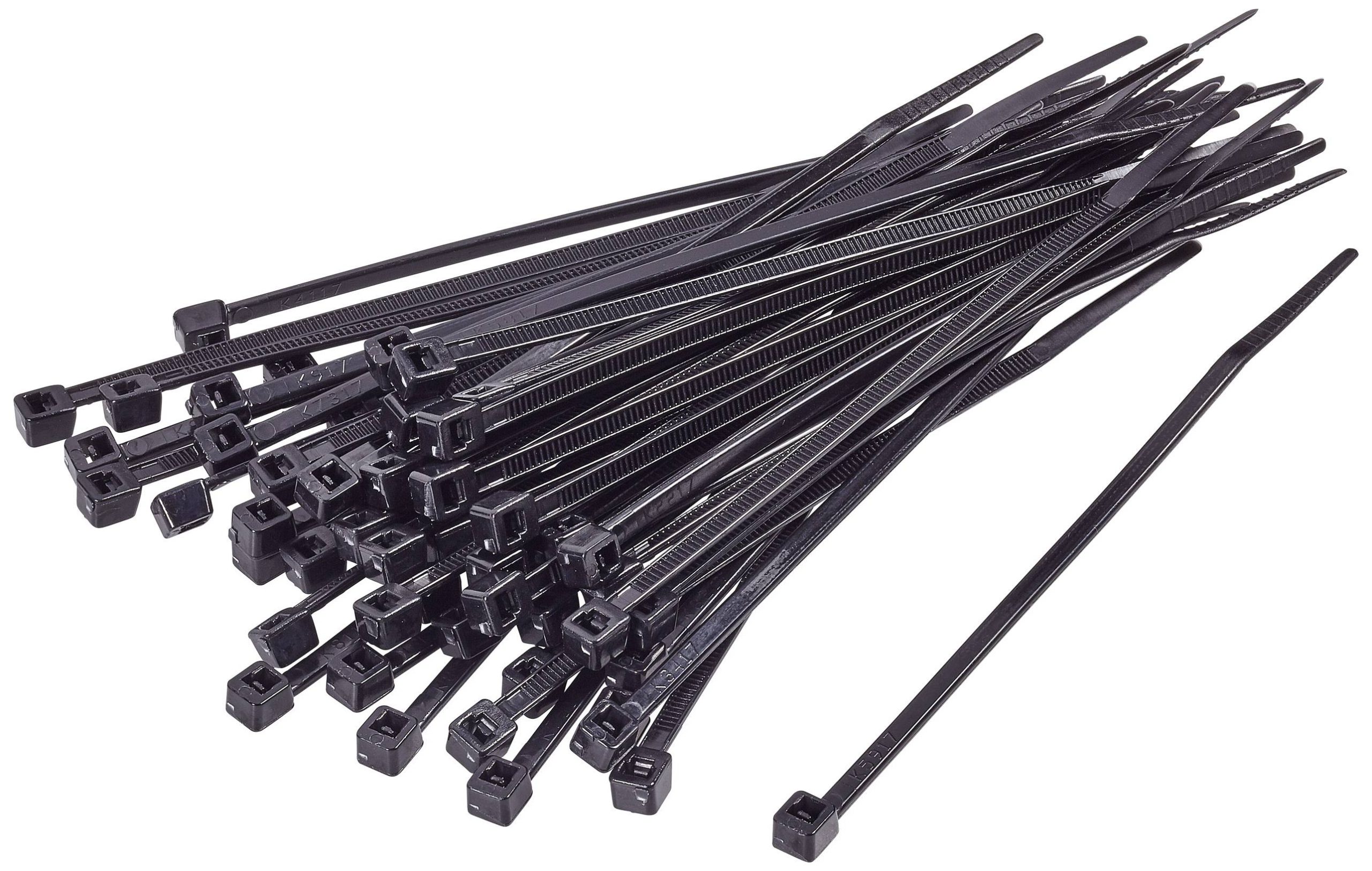 TRU COMPONENTS TC-BT-450-7.6-UVB Opaska kablowa 450 mm 7.6 mm czarny Stabilność UV 100 szt. - obrazek 1
