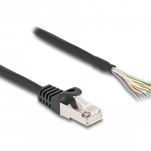 kabel LAN Delock 80208, 1 szt., RJ50, Kabel, S/FTP, 5.00 m, czarny