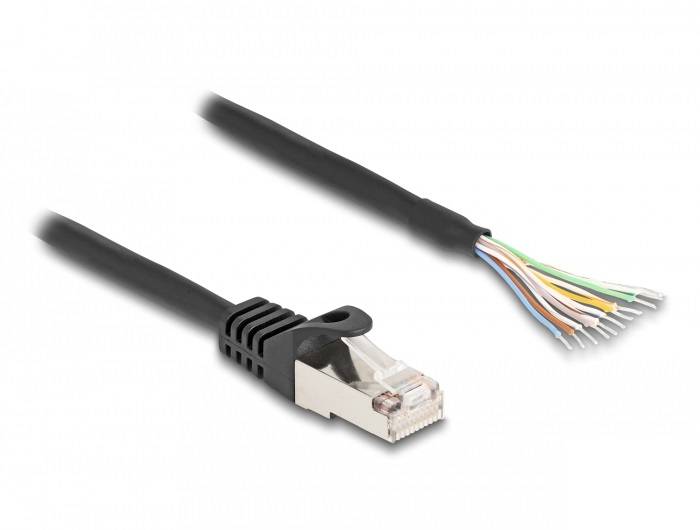 kabel LAN Delock 80208, 1 szt., RJ50, Kabel, S/FTP, 5.00 m, czarny - obrazek 1