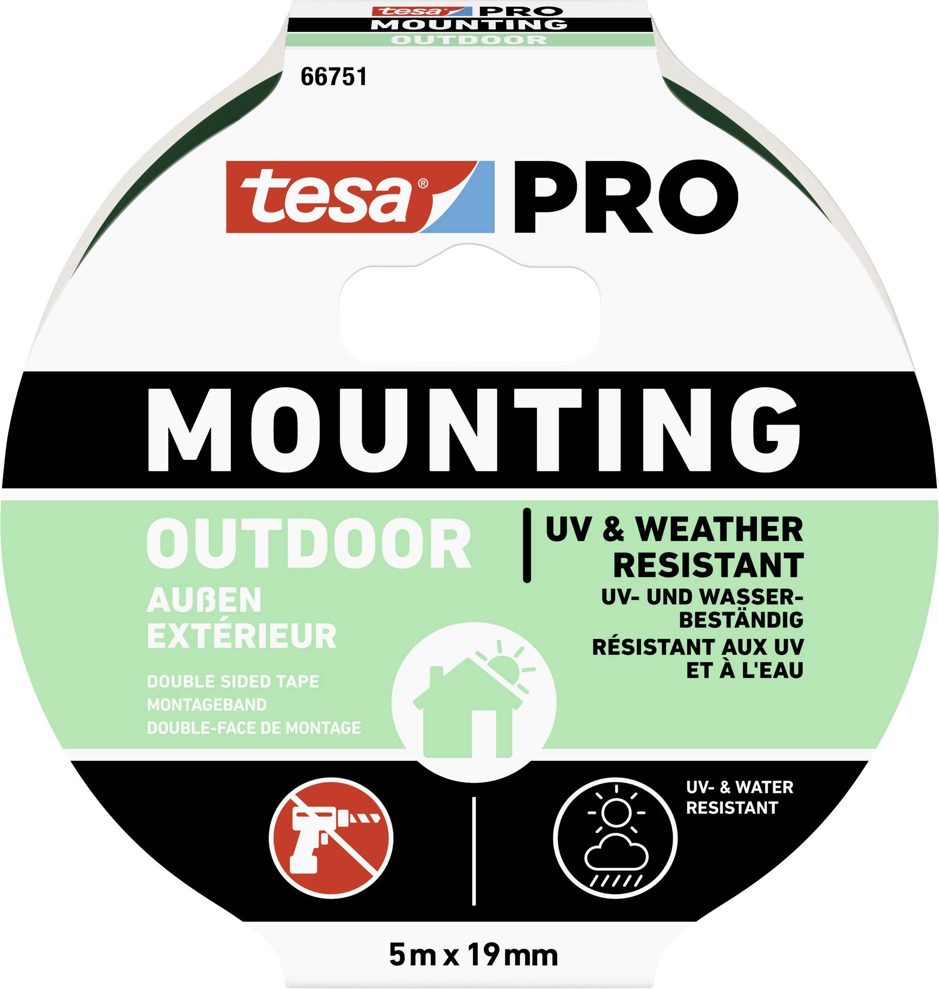 Taśma montażowa tesa 66751-00001-00 Mounting PRO Outdoor (D x S) 5 m x 19 mm 5 m 1 szt. - obrazek 1