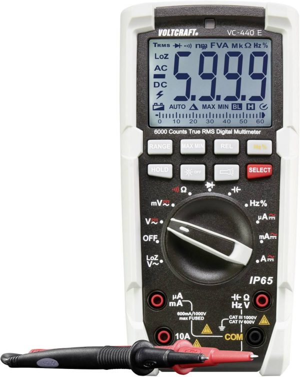 VOLTCRAFT VC-440 E Multimetr cyfrowy IP65 CAT III 1000 V, CAT IV 600 V Wyświetlane liczby: 6000