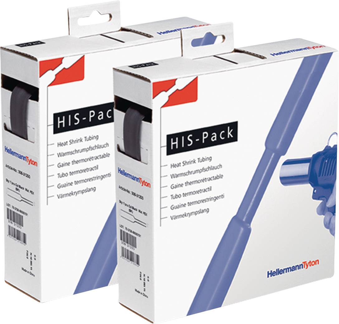 HellermannTyton 300-30644 Rurka termokurczliwa bez kleju HIS-PACK-6.4/3.2-PO-X-GY, 2:1, od 6.40 mm do 3.20 mm, 5 m - obrazek 1