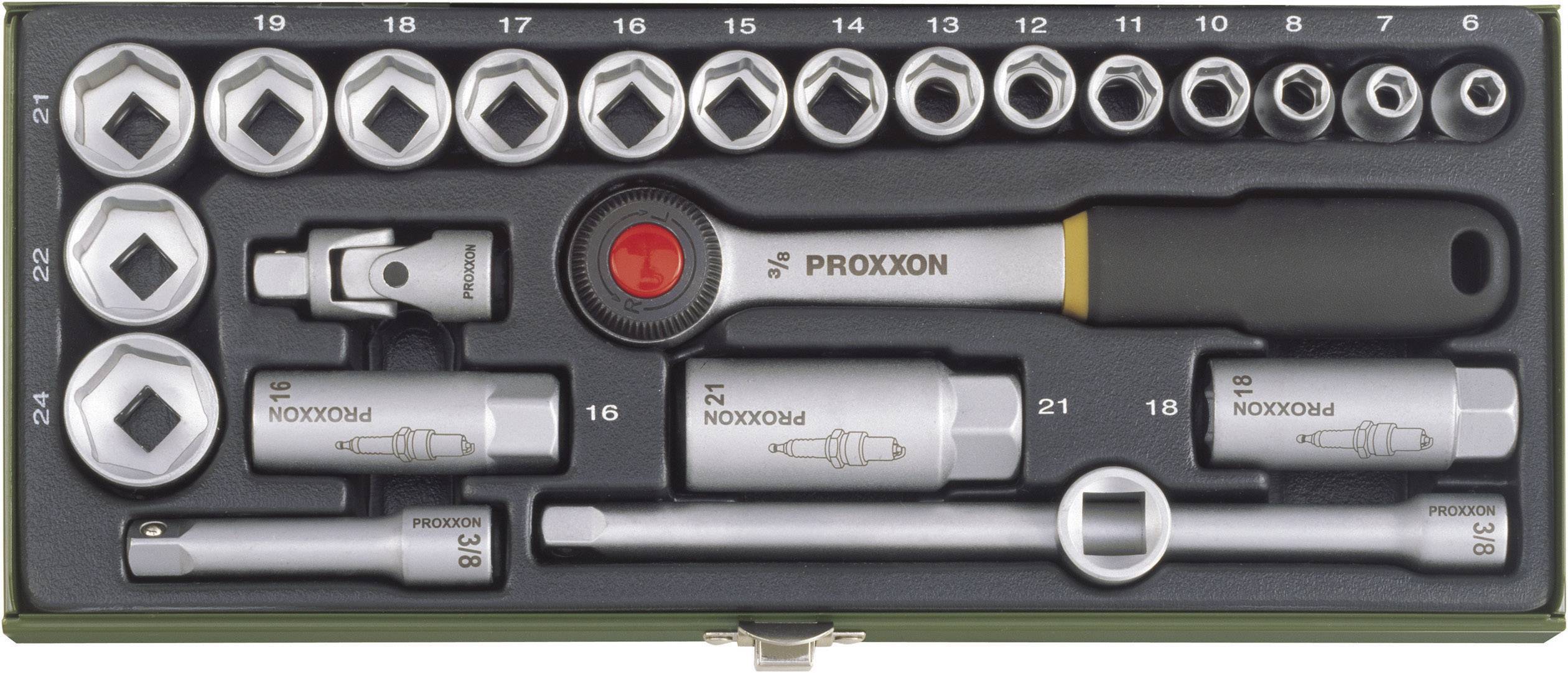 Klucze nasadowe z grzechotką Proxxon Industrial 23110, 3/8" (10 mm), stal chromowo-wanadowa, 24 szt. - obrazek 1