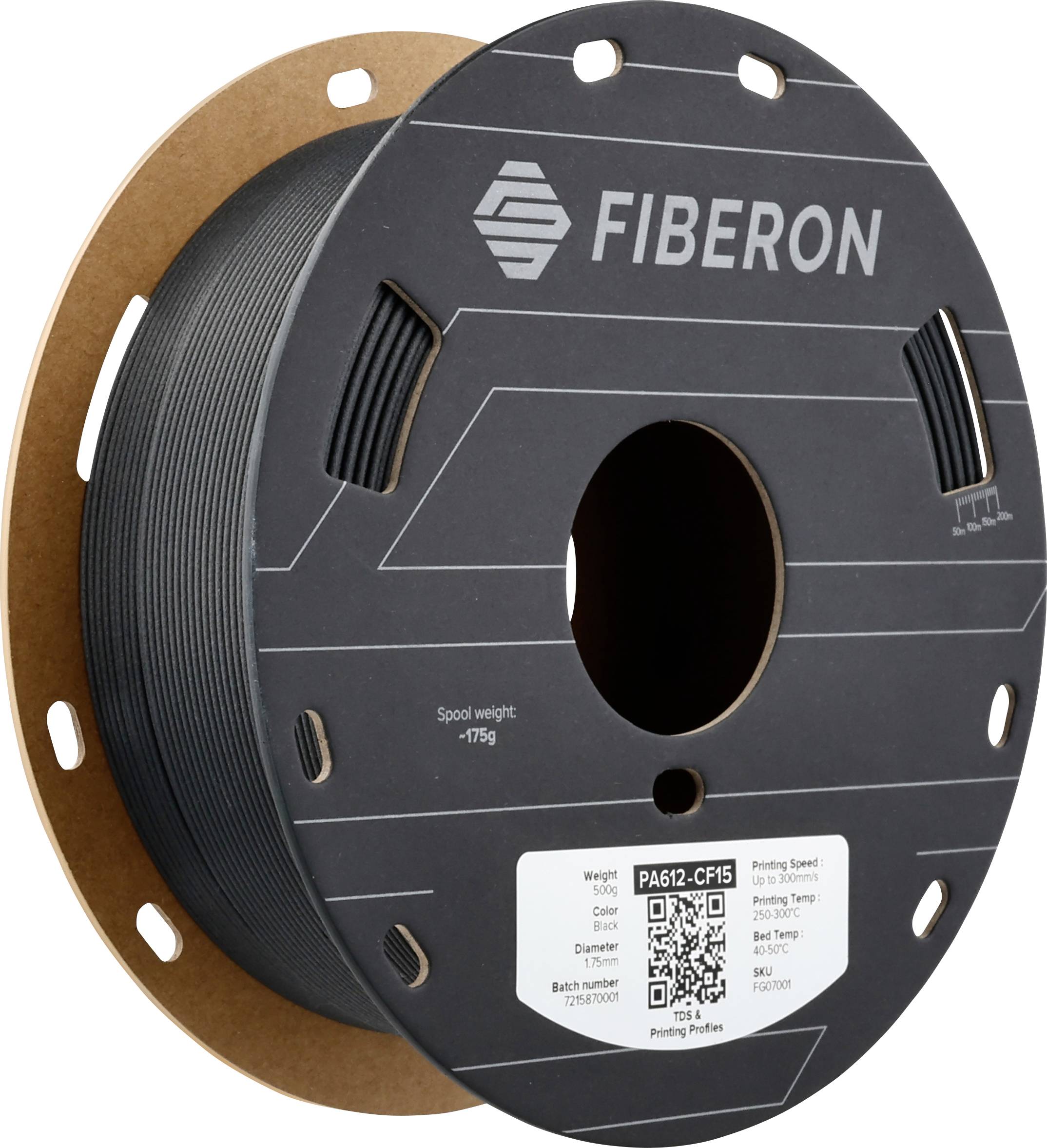 Filament do drukarek 3D PA612-CF Polymaker FG07001, Średnica filamentu: 1.75 mm, 500 g, czarny - obrazek 1