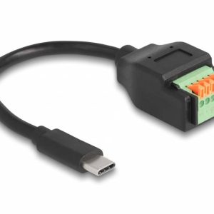 Delock USB-C Kabel USB 2.0 Złącze męskie USB-C®, 5-pinowa listwa przyłączeniowa 0.15 m czarny 66066 Delock USB-C Kabel USB 2.0 Złącze męskie USB-C®, 5-pinowa listwa przyłączeniowa 0.15 m czarny 66066