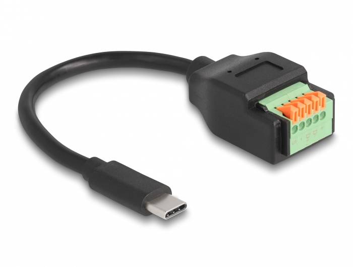 Delock USB-C Kabel USB 2.0 Złącze męskie USB-C®, 5-pinowa listwa przyłączeniowa 0.15 m czarny 66066 - obrazek 1