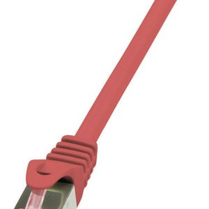 kabel LAN LogiLink CQ2024S, 1 szt., RJ45, CAT 6, S/FTP, 0.50 m, czerwony kabel LAN LogiLink CQ2024S, 1 szt., RJ45, CAT 6, S/FTP, 0.50 m, czerwony
