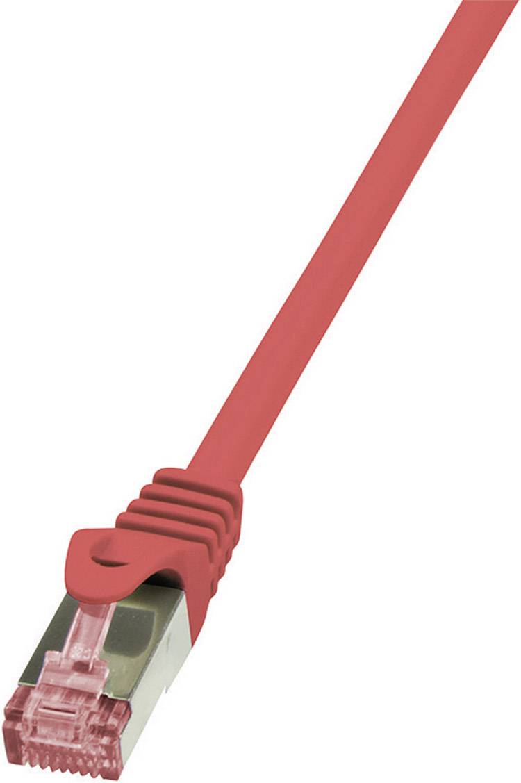 kabel LAN LogiLink CQ2024S, 1 szt., RJ45, CAT 6, S/FTP, 0.50 m, czerwony - obrazek 1