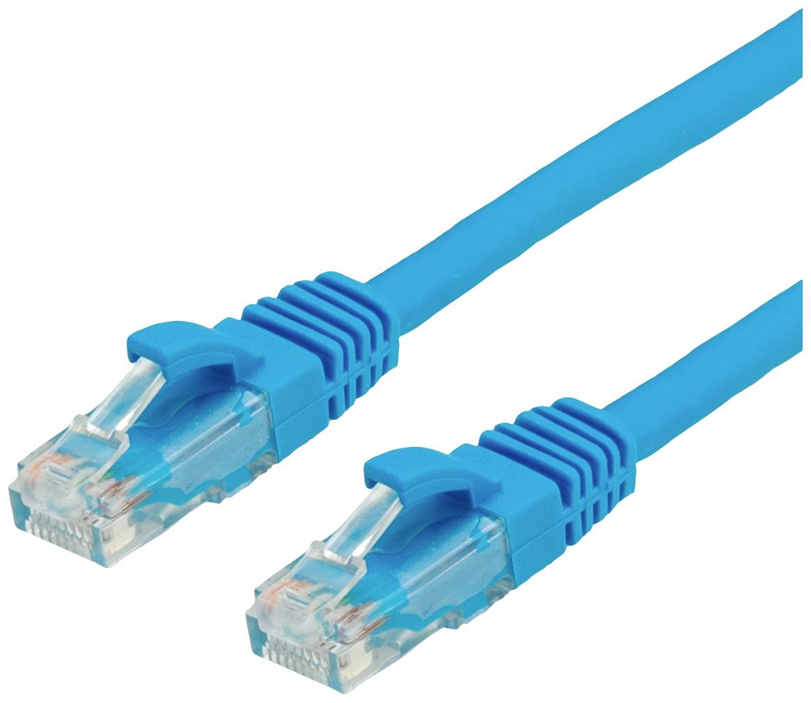 kabel LAN Value 21.99.1454, 1 szt., RJ45, CAT 6a, U/UTP, 0.30 m, niebieski - obrazek 1
