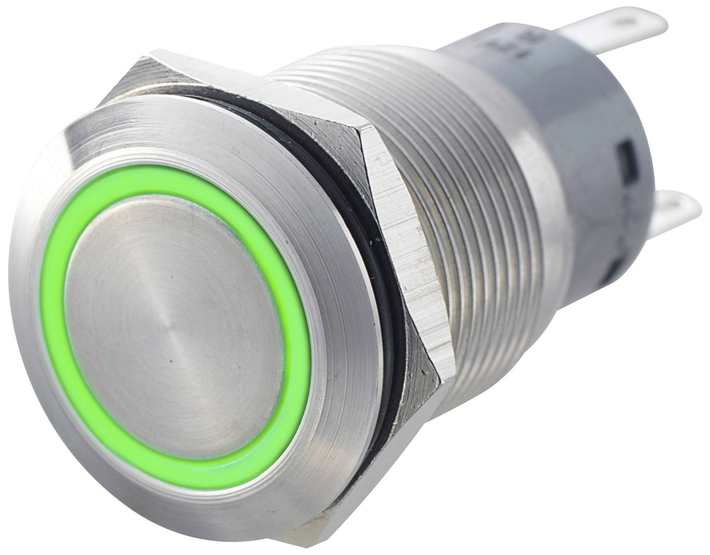 Przycisk wandaloodporny chwilowy TRU COMPONENTS LAS1-AGQ-11E, GN, 1 x wł/(wł), IP67, 1 szt. - obrazek 1