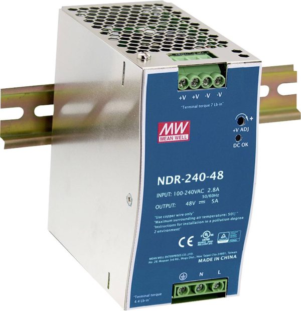 Zasilacz na szynę DIN MEAN WELL NDR-240-24, 10 A, 240 W