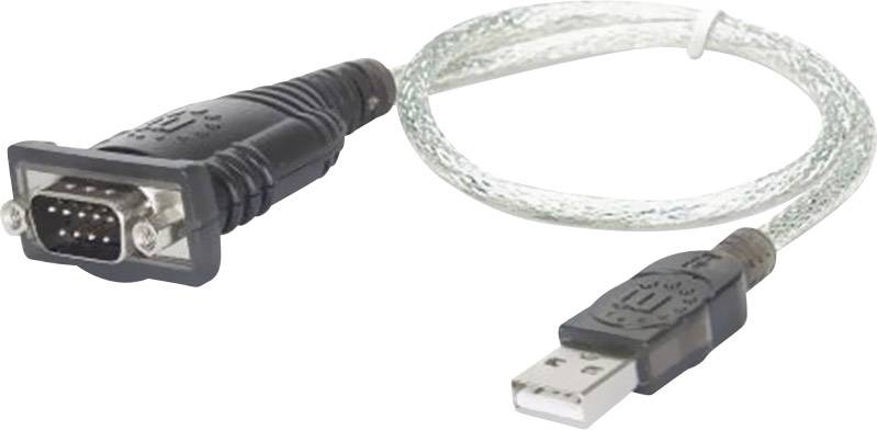adapter USB 1.1 Manhattan 205146 205146, [1x złącze męskie USB-A 1.1 - 1x złącze męskie D-SUB 9-pin], 45.00 cm, szary - obrazek 1