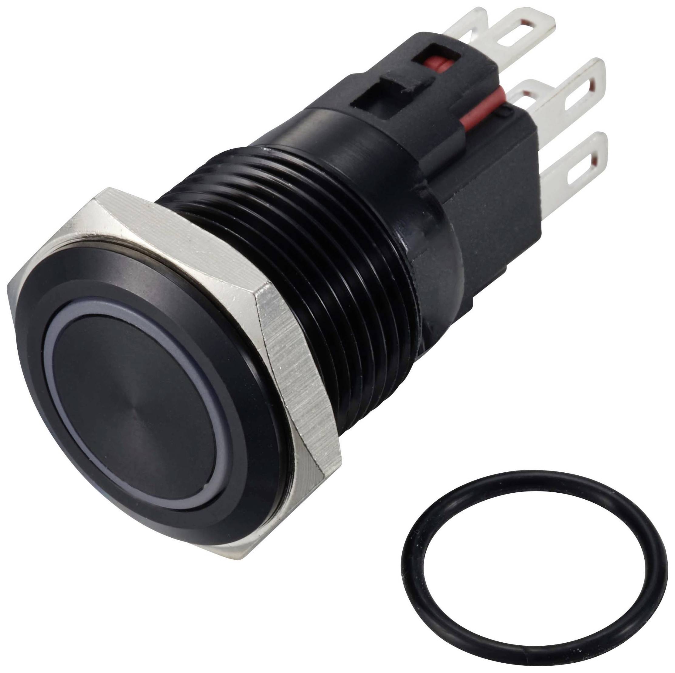 TRU COMPONENTS TC-12647436 Przycisk 250 V/AC 3 A 1 x wył/(wł) IP65 RGB chwilowy Aluminium, anodowane 1 szt. - obrazek 1
