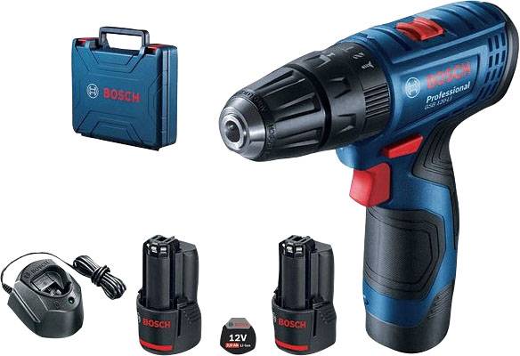 Wiertarko-wkrętarka akumulatorowa Bosch Professional GSR 120-LI GSR 120-LI 12 V 2.0 Ah zaw. 2 akumulatory, zaw. ładowark