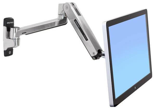 Ergotron Uchwyt ścienny do monitora 45-383-026 / LX Steh-Sitz-Wandmontage-LC 1 Wyświetlacz 116,8 cm (46″) srebrny
