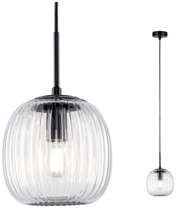 Lampa sufitowa, podwieszana Paulmann Ruya 71147 E14 przeźroczysty, czarny (matowy)