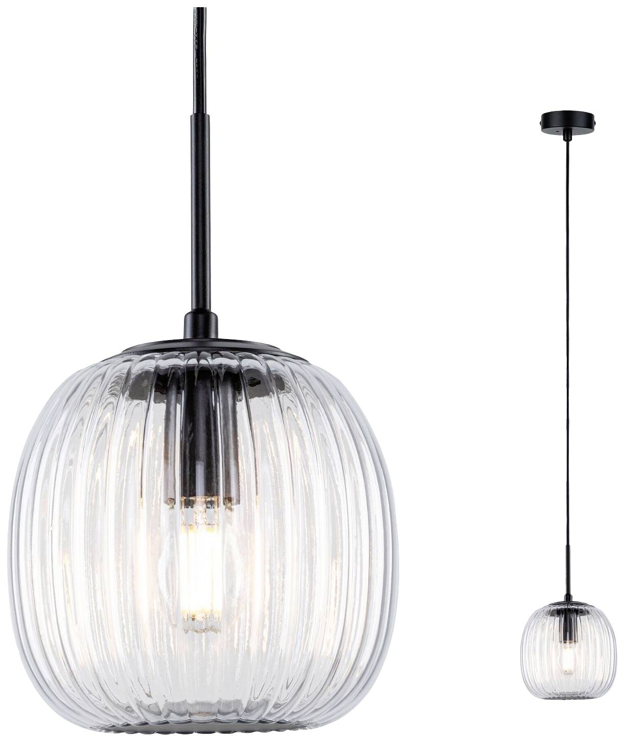 Lampa sufitowa, podwieszana Paulmann Ruya 71147 E14 przeźroczysty, czarny (matowy) - obrazek 1