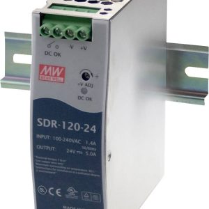 Zasilacz na szynę DIN MEAN WELL SDR-120-24, 24 V/DC, 5 A, 120 W Zasilacz na szynę DIN MEAN WELL SDR-120-24, 24 V/DC, 5 A, 120 W