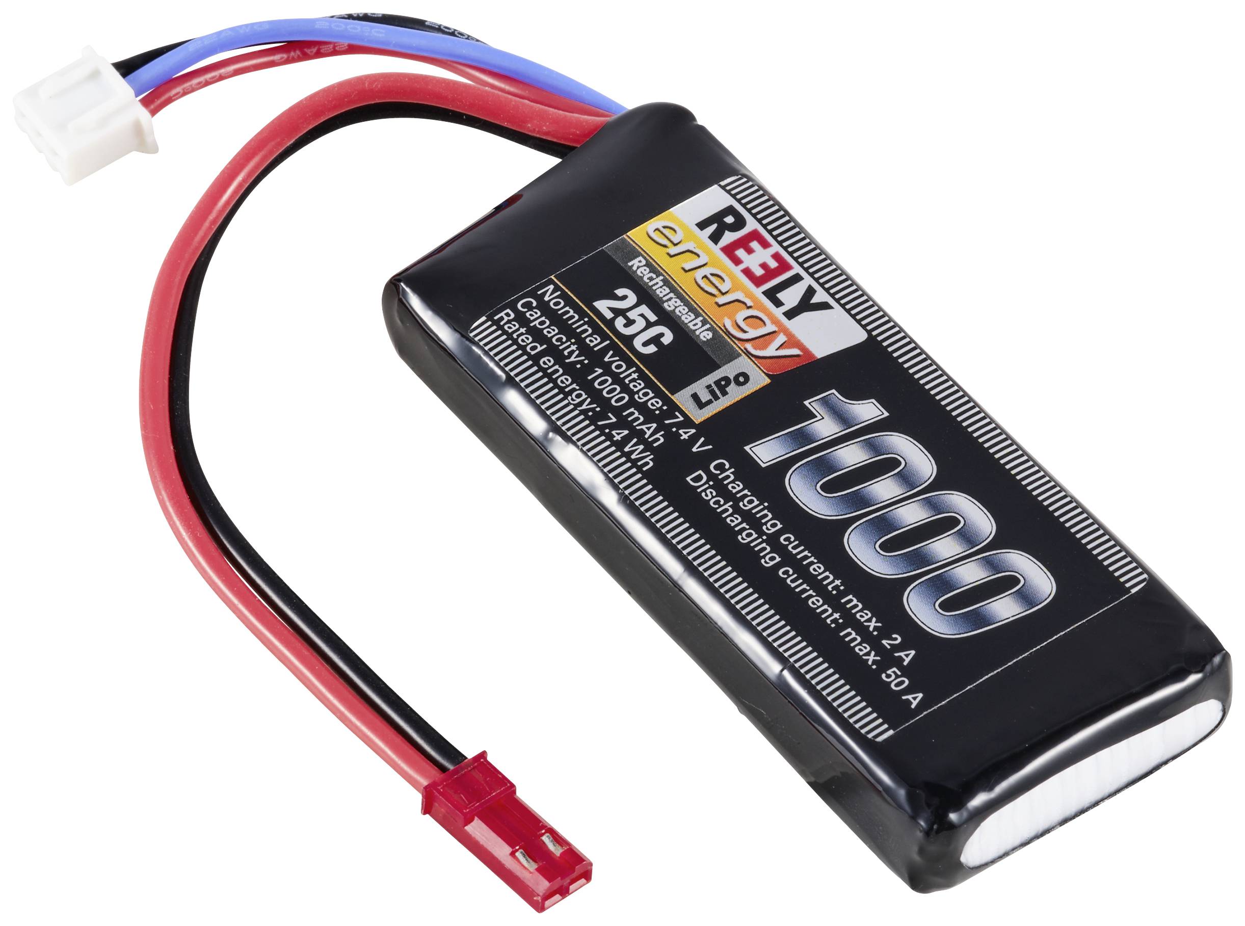 Pakiet akumulatorów (LiPo) 7.4 V 1000 mAh 25 C Reely Softcase BEC - obrazek 1