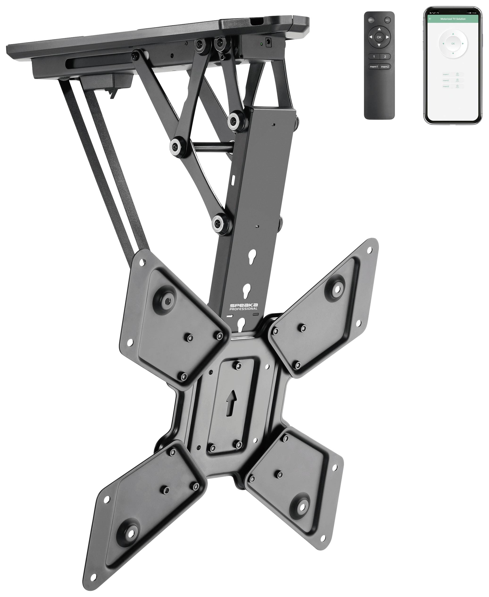 Uchwyt sufitowy do telewizora z napędem SpeaKa Professional SP-TVCM-510, Maks. udźwig: 30 kg, 58,4 cm (23") - 139,7 cm ( - obrazek 1