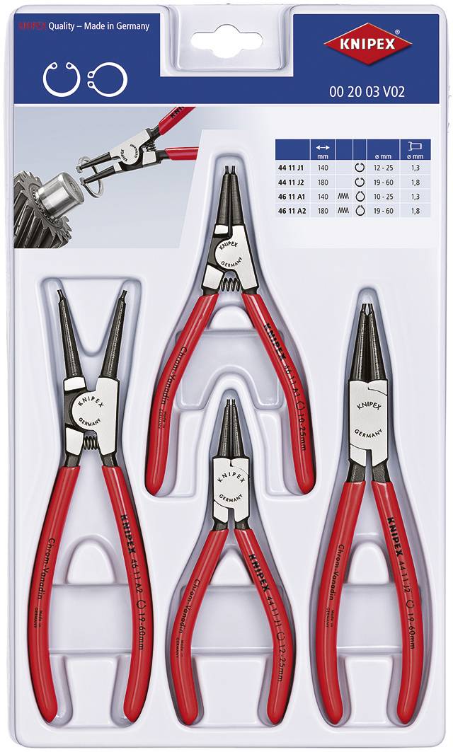 Zestaw szczypiec do pierścieni Segera Knipex 00 20 03 V02 - obrazek 1