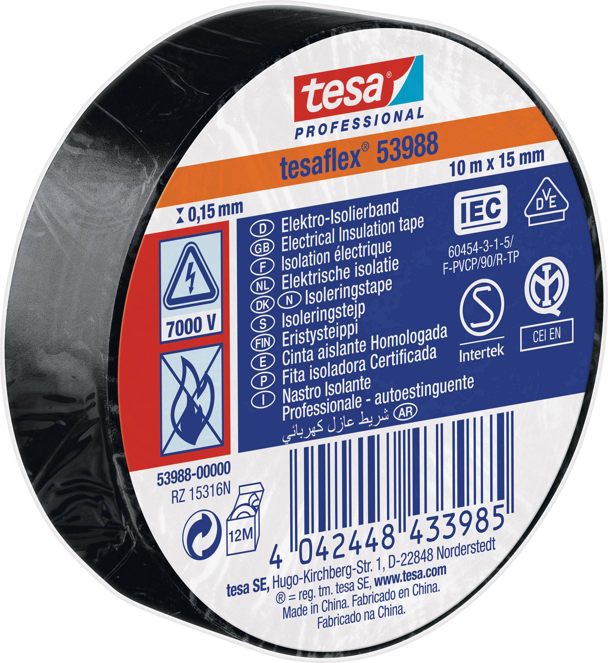 Taśma izolacyjna tesa tesa® Professional 53988-00000-00 (D x S) 10 m x 15 mm 10 m 1 szt. - obrazek 1