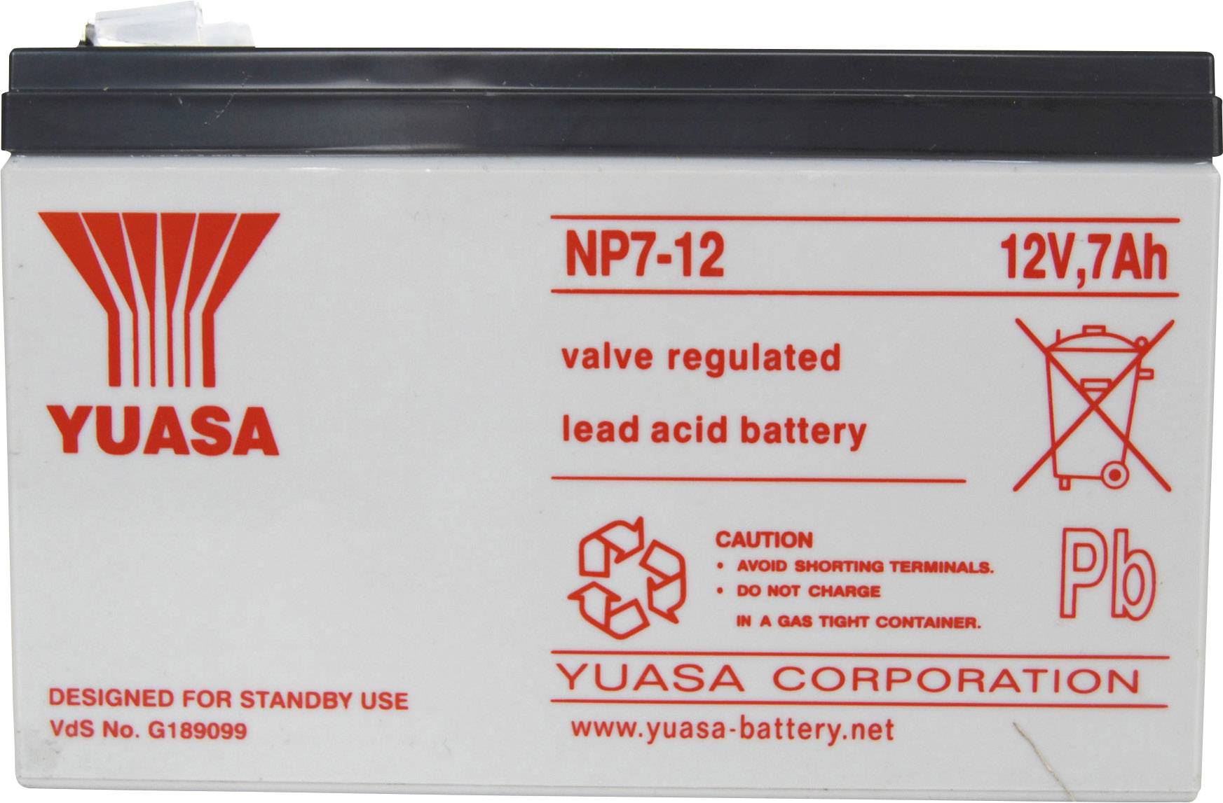 Akumulator ołowiowy Yuasa NP7-12 NP7-12, AGM, 12 V, 7 Ah - obrazek 1