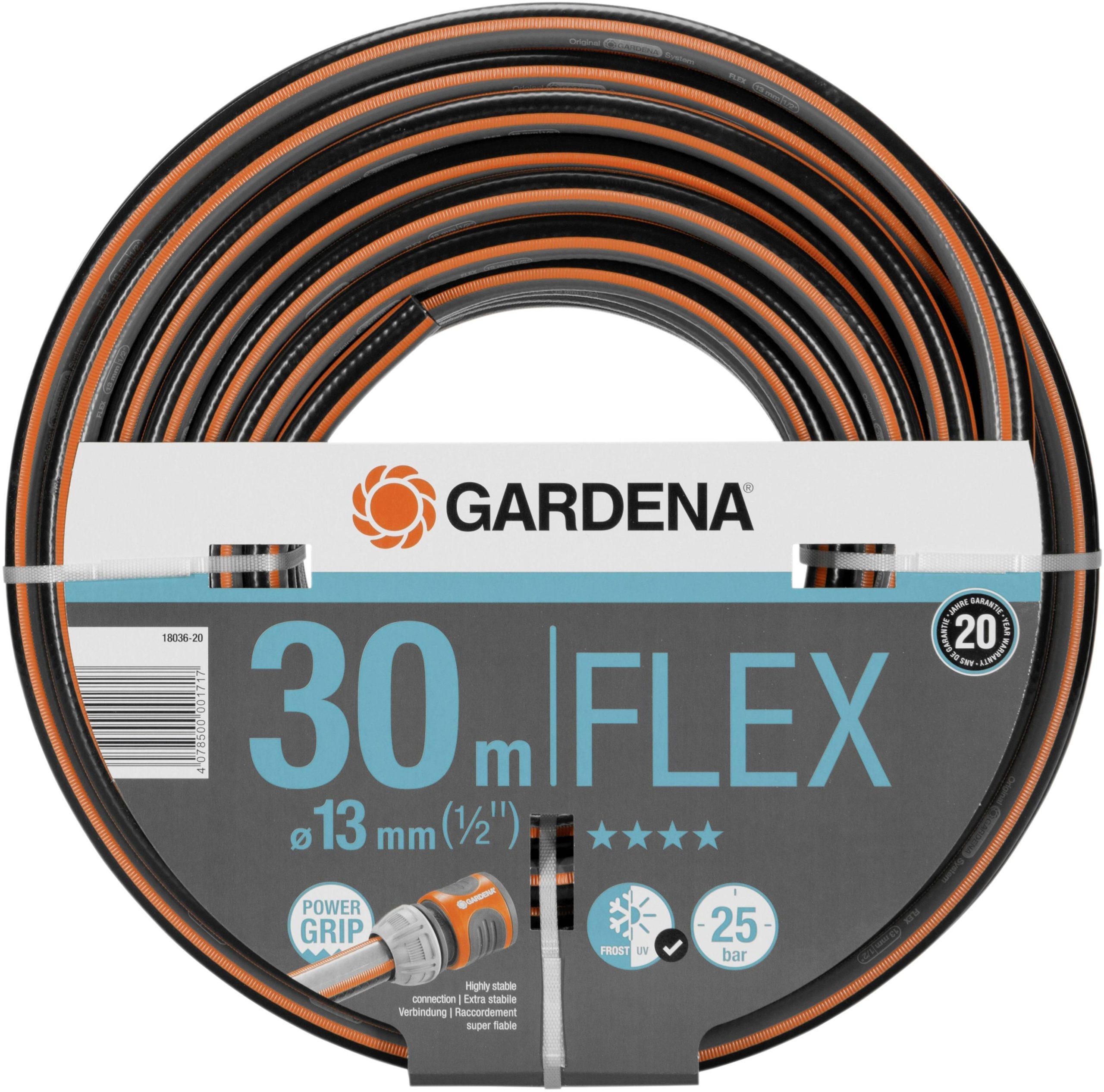 GARDENA 18036-20 Wąż ogrodowy Ø wewnętrzna węża=13 mm 30 m 1/2 cala 1 szt. czarny, pomarańczowy - obrazek 1