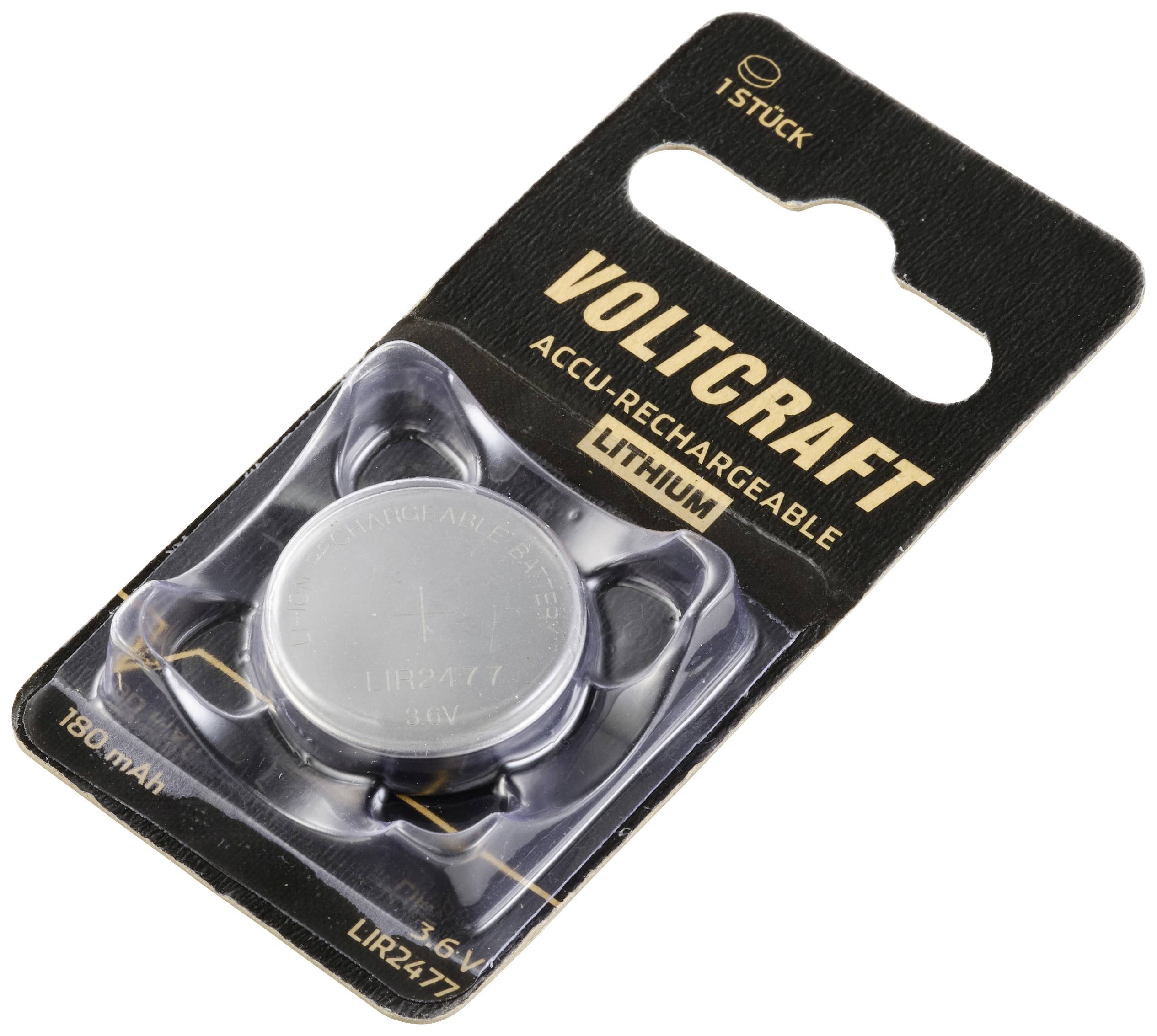 Akumulator guzikowy VOLTCRAFT LIR 2477 litowe 180 mAh 3.6 V 1 szt. - obrazek 1