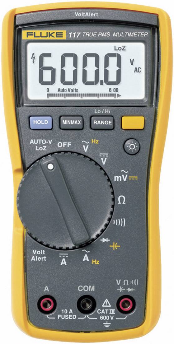 Multimetr Fluke 117 2583647, CAT III 600 V, 0.1 mV – 600 V, 0.001 – 10 A