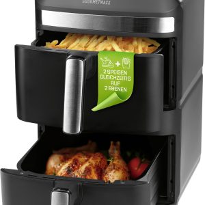 GourmetMaxx 16818 Frytkownica 12 l powłoka nieprzywierająca, nie zawiera BPA, obudowa Cool-Touch, zegar cyfrowy, funkcja GourmetMaxx 16818 Frytkownica 12 l powłoka nieprzywierająca, nie zawiera BPA, obudowa Cool-Touch, zegar cyfrowy, funkcja