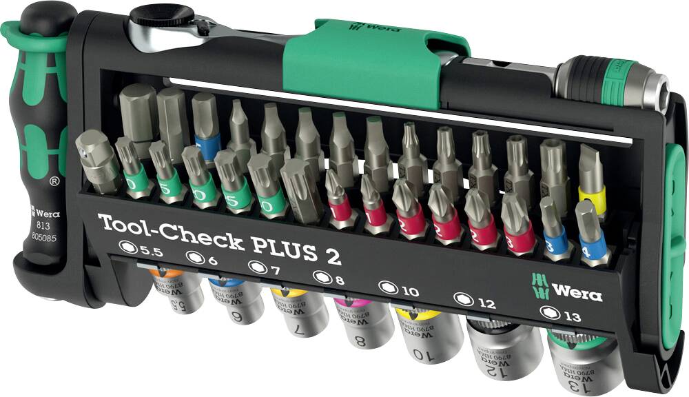 Bity Wera Tool-Check PLUS 2 05049056001 1 zest. krzyżakowy Phillips, TORX, TORX BO, płaski, wewnętrzny sześciokąt, wewnę - obrazek 1